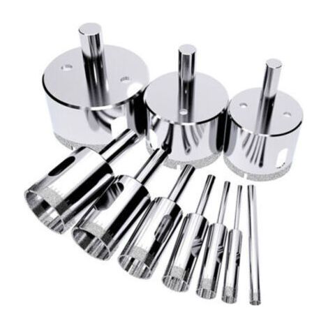 10 Pcs ensemble de scie-cloche diamantée 6-50mm pour verre, porcelaine, céramique, granit (1/4)