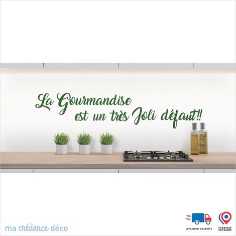 Crédence : LA GOURMANDISE 1 - Couleur Vert émeraude - Alu composite - 60 - 120 (1/3)