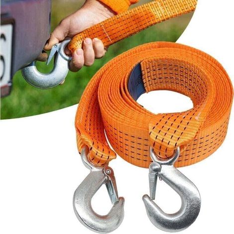 Sangle de remorquage robuste 5T, XU, Fournitures d'urgence pour voiture, Corde de remorquage épaissie et élargie de 5 tonnes, 6 mètres, Avec crochet haute résistance - KZQ
