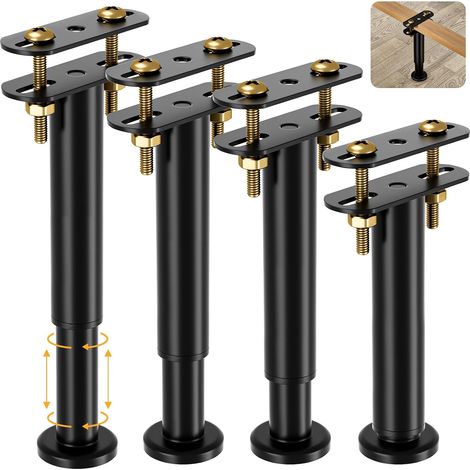 Set mit 4 höhenverstellbaren Bettstützen, geeignet für Bettgestelle 18-30 cm, Mittellatten und Möbelstützen (1/5)