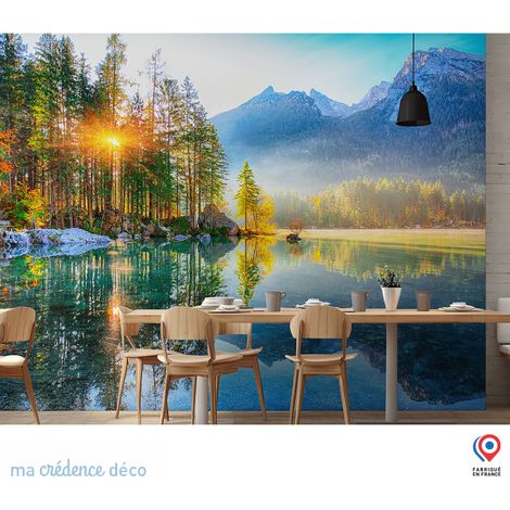 Papier peint : Plage Sud ouest, Aquarelle 3 - Intissé - L.400 x H.280 cm - Bleu clair (1/5)
