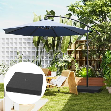 Basisgewichte für Sonnenschirmständer, Wasserdicht, mit Sand befüllbar, Kunststoff, 89L x 89B x 10,5H cm, Schwarz