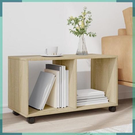 853139 Armoire à roulettes chêne sonoma 72x33x42,5cm bois d’ingénierie (1/5)