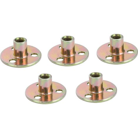 5Pcs Zinc Plated Three Hole Lock Nut Round Base Furniture Nuts (M837)