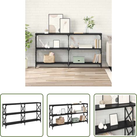 vidaXL Étagères -  Table console Chêne noir 156 x 28 x 80,5 cm Bois d'ingénierie (1/5)