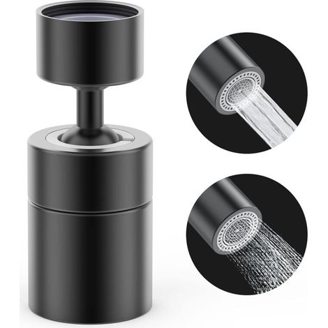 Aeratore per rubinetto girevole a 360°, 2 modalità regolabili, rubinetto da cucina in ottone massiccio, interruttore girevole, filtro doccia in schiuma, adattatore di risparmio per WC, bagno (rubinett