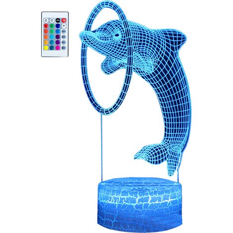 Veilleuse 3D - Lampe De Table À LED Avec Télécommande Tactile Et Dégradé De Couleurs - Pour Chambre D'Enfant - 1 Pièce (1/5)