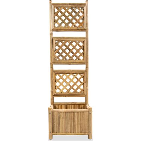 Jardinière Lit surélevé de jardin avec treillis Bambou 40 cm (1/5)