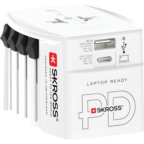 Adaptador de viaje Skross muv 30 W doble USB (1/4)