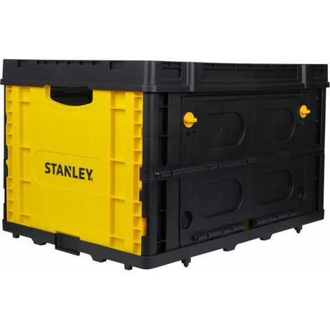 Stanley – Panier pliable 76 litres en plastique durable – Dimensions dépliées 56,9 x 41 x 33 cm – Capacité jusqu'à 25 kg – Rangement optimisé