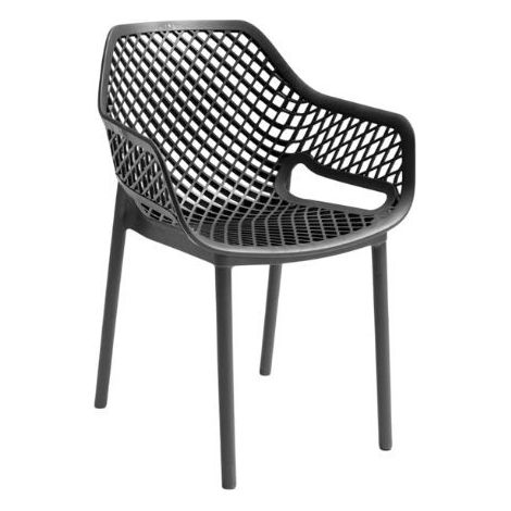 Gloupie Poltrone Aria in Polipropilene Nero, Impilabile,58x60x82 cm, 3,8 kg, Schienale Ergonomico, Made in Italy (1/5)