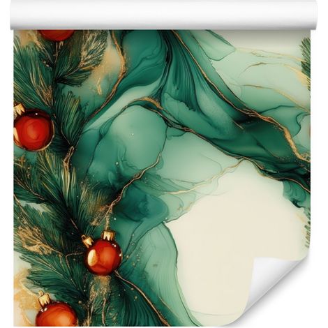 Papel pintado Sea Ink, verde y crema para salón y dormitorio, 50x1000 cm. (1/5)