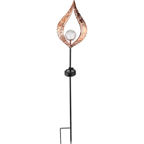 Lampe solaire d'extérieur en forme de cœur, globe en verre craquelé, lumière creuse pour jardin, allée, pelouse et terrasse (1/5)