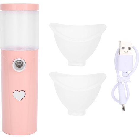 Distributeur d'eau pour yeux rechargeable USB, brumisateur portable rose pour soins oculaires, vaporisateur manuel (1/5)
