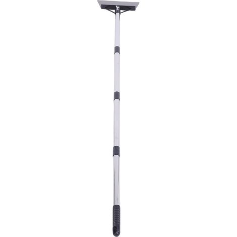 Bêche plate polyvalente gratte-sol robuste déneigeuse sans fil manche télescopique ergo acier inoxydable antirouille désherbage glace jardin 4 tiges 1 pelle 2 rivets 2 écrous (1/5)