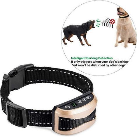 Collier anti-aboiement automatique pour chien – Intelligent. étanche. rechargeable. à ultrasons et avec LED – Collier de dressage pour chien (1/2)