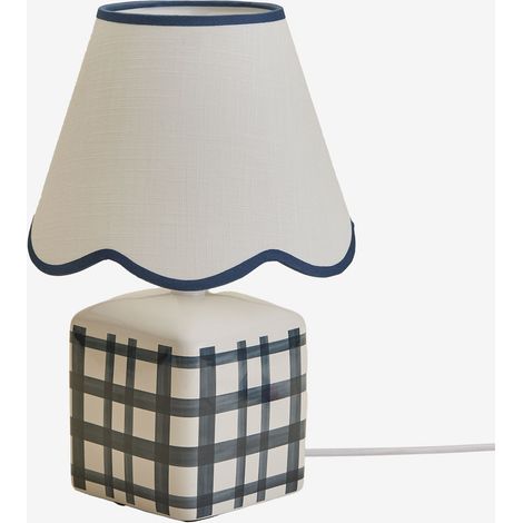 SKLUM Pirela Tischlampe aus Keramik und Leinen, 35 cm Dunkelblau                                  