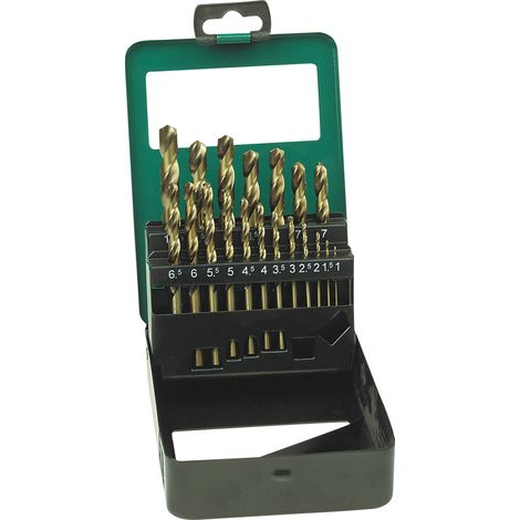 Brüder Mannesmann M54319 Metall-Spiralbohrer-Set 19teilig 1 mm, 1.5 mm, 2 mm, 2.5 mm, 3 mm, 3.5 mm