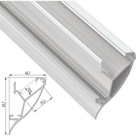 Perfíl Aluminio CONVA 2,02M - Lacado Blanco