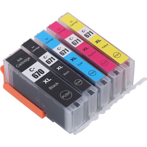 Mehrfarbige Tintenpatrone mit Tinte, Ersatzpatrone für PIXMA 5-Farben-Druckerzubehör (BK BK CMY) (1/5)