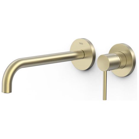 Mitigeur lavabo encastré bec 237 mm Cava Doré - TRES 26230022CA (1/2)