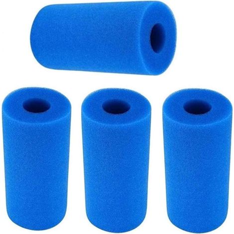 Lot de 4 filtres de baignoire, cartouches filtrantes en mousse lavables et réutilisables pour spa Intex type A (bleu)-AquaForge (1/5)