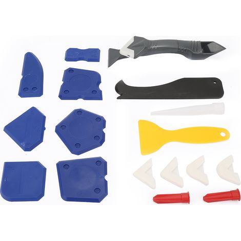 18-teiliges Dichtungswerkzeug-Set, Silikon-Dichtungsmittelentferner, Schaufel, Glas- und Zementschaber (1/5)