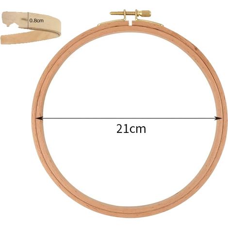 Juego de aros de bordar, madera de haya, ligeros y duraderos, 8 pulgadas, 1 unidad - c (1/2)