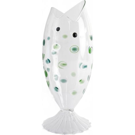 Brocca in Vetro a Forma di Pesce 1.2 L Macchie Verdi WD LIFESTYLE