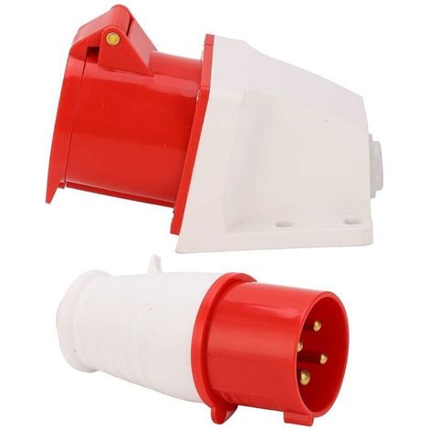 Prise de courant 4 broches 32A – Connecteur triphasé étanche IP44 – Montée en surface AC 380V-415V – Pour applications industrielles et agricoles (1/5)