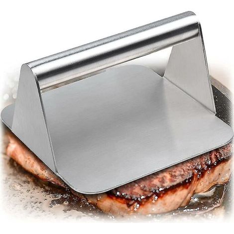 Meat Press, Stainless Steel Minced Steaks, Grill Press, Burger Smasher With Handle (1/5)