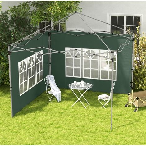 Parois latérales pour pavillon 3 x 3 / 3 x 4 m avec fenêtre, vert HAVRYA (1/5)