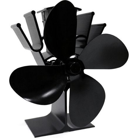 (A)Cheminée. Ventilateur Thermique À 4 Lames pour Brûleur À Bûches. Ventilateur À Énergie Cinétique Thermique Non Rechargeable À Faible Décibel. pour Poêle À Bois (1/2)