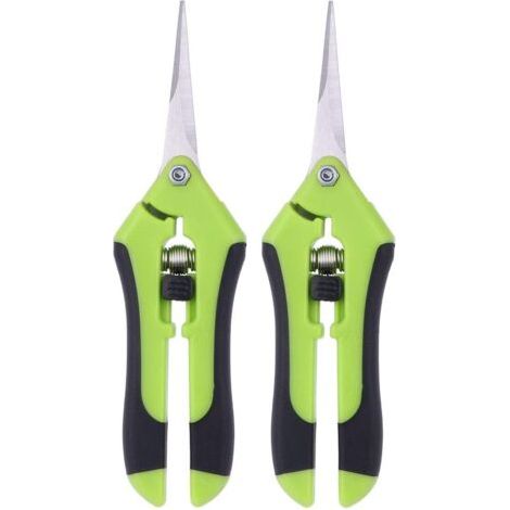Pair Lot de 2 ciseaux pour élaguer des ciseaux à élaguer manuel en acier inoxydable professionnel (Vert) (1/5)