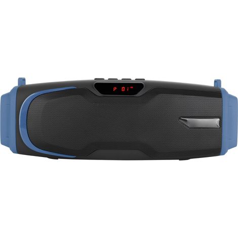 Leistungsstarker, tragbarer Bluetooth-Lautsprecher mit tiefen Bässen, Bildschirm und Mikrofon (blau) (1/5)