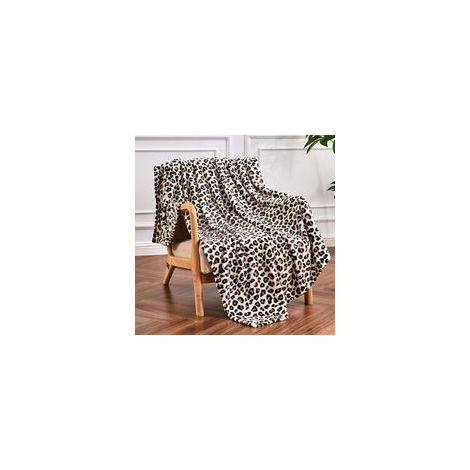 Couverture polaire imprimé léopard pour lit, canapé, voyage et camping, super douce, confortable, moelleuse, imprimé guépard pour toutes saisons, 152,4 x 203,2 cm, crème (1/5)