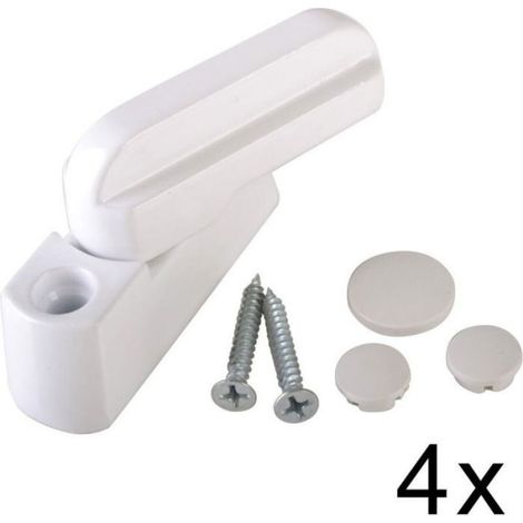 Poignées De Porte De Sécurité - PVC uPVC - Pour Portes Fenêtres Tiroirs - Blanc - Lot De 4 Ou 8 (1/4)