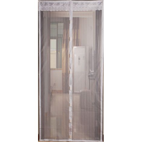 Magnetisches Moskitonetz mit 2 Vorhängen, 50 cm x 220 cm – 48 g/m² Maschenweite – Schnelle, werkzeuglose Montage – Für Türen und Fenster