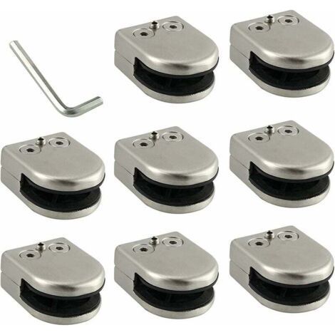 304 Stainless Steel Glass Clamp - 8 PCS, 68mm, Flat Back Bracket, Chrome Finish, Balustrade (1/5)