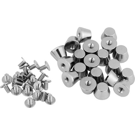 20 jeux de rivets à tête plate 10 mm x 7 mm pour la décoration de sacs, chaussures et vêtements (argent) (1/5)