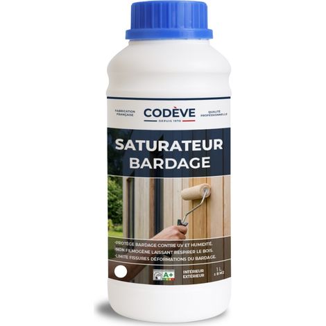 Codève Bois – Saturateur bardage 1 L – Protection bois pin sapin épicéa mélèze – Rendement 10 m²/L – Finition naturelle durable