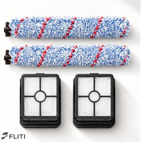 FLITI Brosse et Filtre Compatible Bissell Crosswave 1866/1868/1926/1785 Serie, Lot de 2 Rouleaux Multi-Surfaces et 2 Filtres Lavables (1/5)