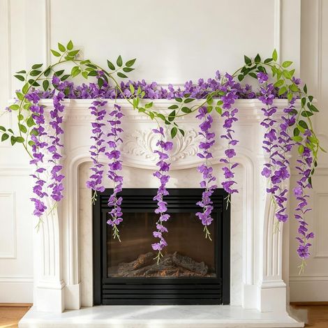 Guirlande de glycines artificielles 1 pièce, 180x60cm, résistante aux UV pour décoration murale et événements (1/4)