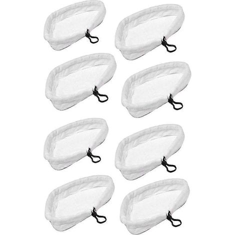 Filiyano-Lot de 8 lingettes de rechange en microfibre blanche lavables et réutilisables pour nettoyeur de sols, aspirateur-balai vapeur C[dt] (1/5)