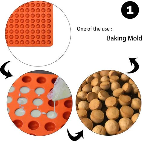 Alfombra de horneado de silicona 1,5 cm Alfombra de silicona hemisférica con molde de horneado en trozos pequeños para galletas y golosinas para perros, alfombra de horneado en forma de chocolate con (1/5)