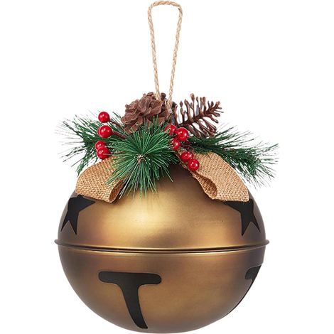 Cloches De Noël Grand Rustique avec Pommes De Pin Ornements De Cloche Pour Arbre De Noël Pour Décoration Maison Porte Mur Fenêtre Cheminée Ferme Jardin Cour Porche Clôture (1/5)