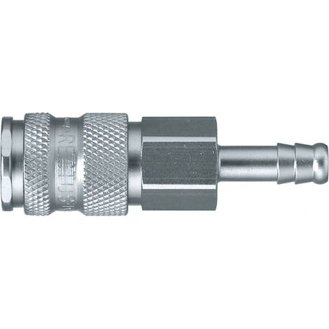Raccord rapide pneumatique Legris, Tuyau cannelé vers Femelle, Mâle 23mm Européen, Profil rectus en Laiton nickelé ( Prix pour 1 )