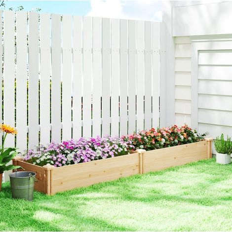 Bancal elevado 235x66x26 cm de madera natural con separador y base abierta - MEUBLIV (1/5)