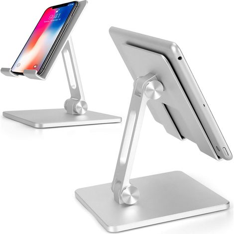 Soporte Para Tableta - Aluminio Plegable - Ajuste De Altura Y Ángulo - Compatible Con Dispositivos De 4 A 15,6 Pulgadas - 1 Unidad (1/5)