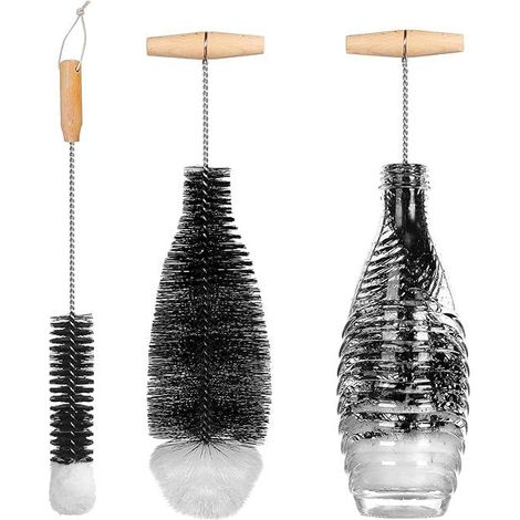 Lot de 2 brosses à biberon et gourde, nettoyage efficace pour thermos, verre, tasses et gobelets. (1/5)